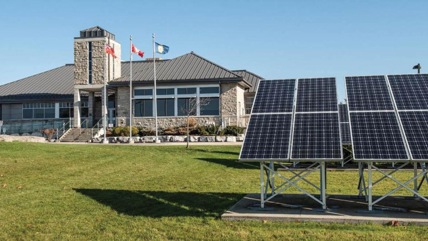 Solar Panels in front of an OPP building