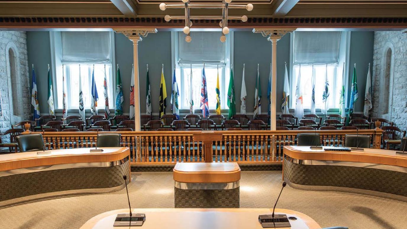 The Wellington County council chambers