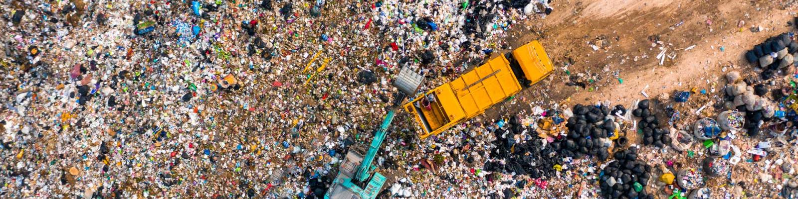 Overhead view of a large waste facility
