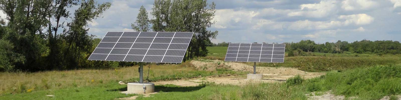 Solar Panels in an open area at the Elora Waster Facility