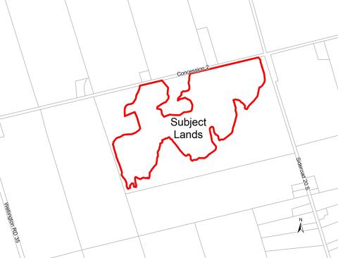 Subject lands map.