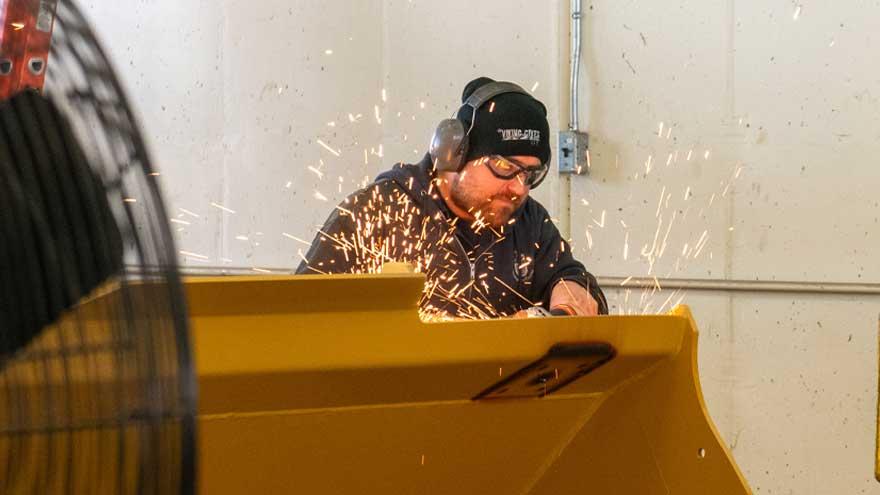 A person welding