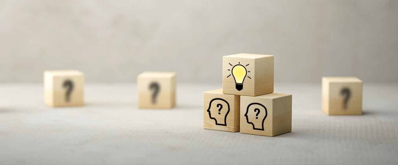 Wooden Building Blocks indicating two minds coming together to form ideas.