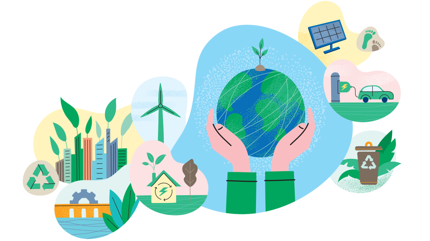 Environmental conservation concept. Hands holding planet Earth.