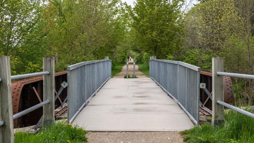 Looking down the Trestle Bridge Trail