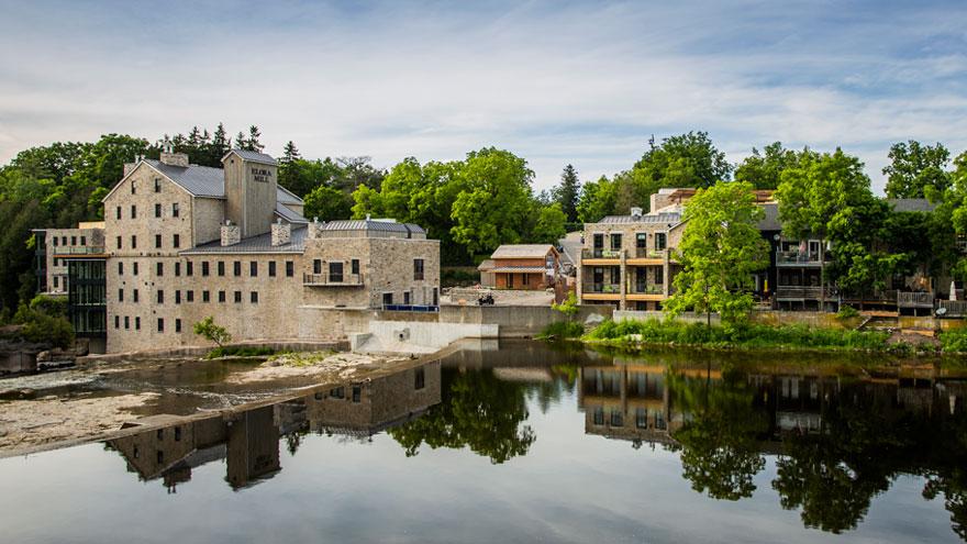 View of the Elora Mill from across the water