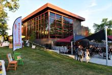 The back courtyard at the Hillsburgh Library