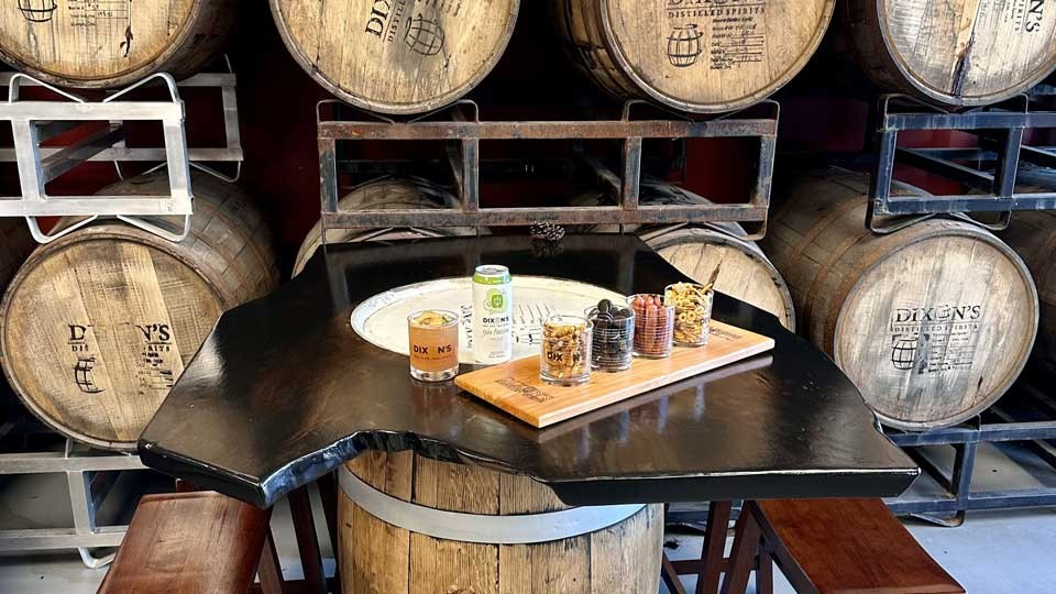 beer barrels in a distillery