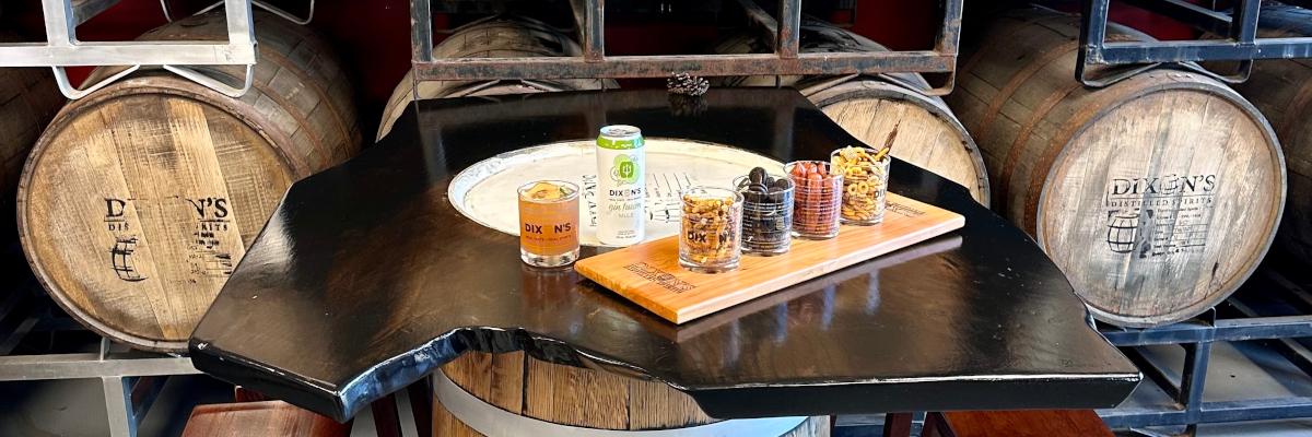 table with snacks and drinks